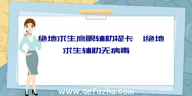 「绝地求生鹰眼辅助提卡」|绝地求生辅助无病毒